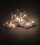 Meyda 66.5" Long Antlers Elk 10 Light Oblong Chandelier- 200467