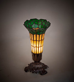 Meyda 8" High Stained Glass Pond Lily Victorian Accent Lamp - 20230