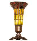 Meyda 8" High Stained Glass Pond Lily Victorian Accent Lamp - 20232