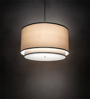 Meyda 48" Wide Cilindro Natural Textrene Pendant 202506