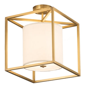 Meyda 14" Square Kitzi Cilindro Semi-Flushmount 210147