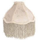 Meyda  6" Wide Fabric & Fringe Recurve Ivory Shade '21052