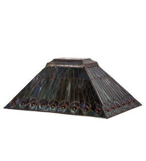 Meyda 16"L Tiffany Jeweled Peacock Oblong Shade '21099