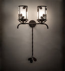 Meyda 20" Wide Blue Oak 2 Light Wall Sconce '213253