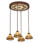 Meyda 27" Wide Middleton Art Glass Ceiling Medallion 4 Light Pendant- 213752