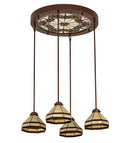 Meyda 27" Wide Middleton Art Glass Ceiling Medallion 4 Light Pendant- 213752