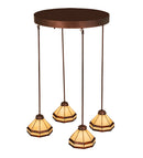 Meyda 27" Wide Middleton Art Glass Ceiling Medallion 4 Light Pendant- 213752