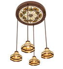 Meyda 27" Wide Middleton Art Glass Ceiling Medallion 4 Light Pendant- 213752