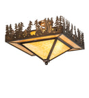 Meyda 19" Square Pine Lake Flushmount '219381