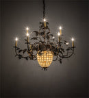 Meyda 39" Wide Greenbriar Oak 9 Light Chandelier '223642
