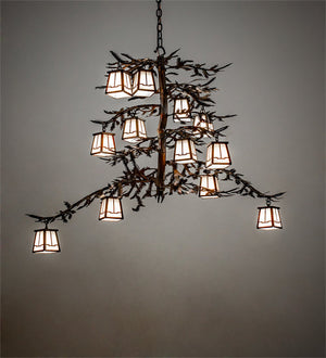 Meyda 48" Long Pine Branch 12 Light Chandelier '223801