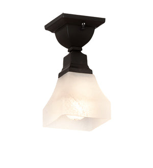 Meyda 5" Square Bungalow Alabaster Swirl Flushmount '225880