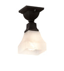 Meyda 5" Square Bungalow Alabaster Swirl Flushmount '225880
