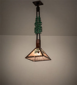 Meyda 12" Square Winter Pine Tall Pines Pendant 229402