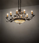 Meyda 48" Long Greenbriar Oak 8 Light Chandelier 230422
