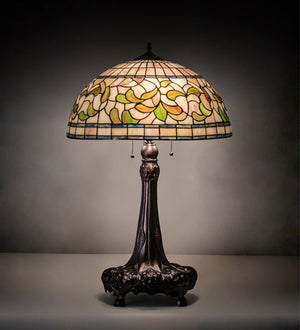 Meyda 31" High Tiffany Turning Leaf Table Lamp- 230449