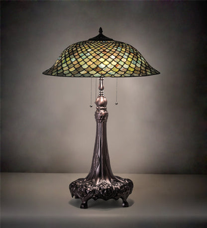 Meyda 31" High Tiffany Fishscale Table Lamp - 230465