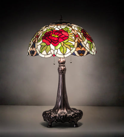 Meyda 31" High Renaissance Rose Table Lamp- 230476