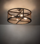 Meyda 24" Wide Paloma Golpe Semi-Flushmount 230967