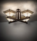 Meyda 47" Square Diamond Band Mission 4 Light Inverted Pendant 231845