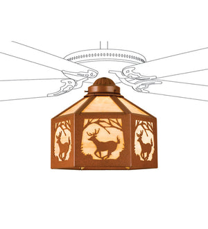 Meyda 13"W Lone Deer Fan Light Shade '23266