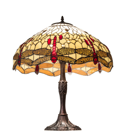 Meyda  26" High Tiffany Hanginghead Dragonfly Table Lamp- 232803