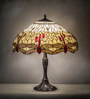Meyda  26" High Tiffany Hanginghead Dragonfly Table Lamp- 232803