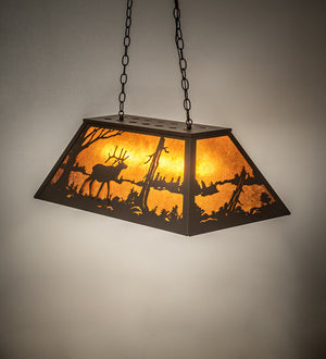 Meyda 33" Long Elk at Lake Oblong Pendant '234159