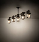 Meyda 54" Long Hyde Park Ginko Leaf 5 Light Chandelier 236276