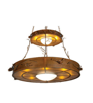 Meyda 60"W Woodland Pine 2 Tier Inverted Pendant 23812