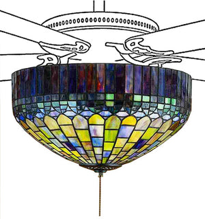Meyda 16"W Tiffany Candice Fan Light Fixture 23820