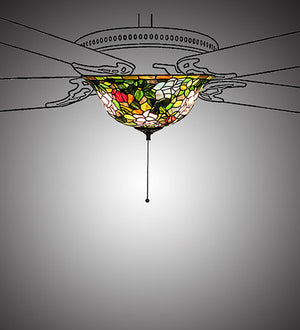 Meyda 16" Wide Tiffany Rosebush Fan Light Fixture 23821