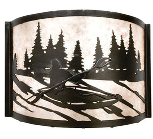 Meyda 12" Wide White Water Kayak Wall Sconce 23831