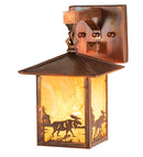 Meyda 7" Square Seneca Moose at Lake Straight Arm Wall Sconce 241118