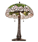 Meyda 22" High Tiffany Cabbage Rose Table Lamp- 242043