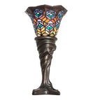 Meyda 16" High Tiffany Peacock Feather Mini Lamp- 244875