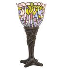 Meyda 15" High Tiffany Flowering Lotus Mini Lamp- 244885