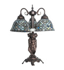 Meyda 23" High Tiffany Fishscale 3 Light Table Lamp - 245479
