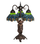 Meyda 23" High Tiffany Hanginghead Dragonfly 3 Light Table Lamp- 245483