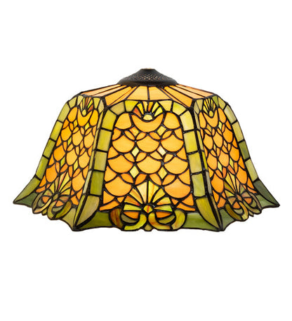 Meyda 16" Wide Duffner & Kimberly Shell & Diamond Shade '24703