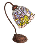 Meyda 18" High Tiffany Flowering Lotus Desk Lamp- 247789