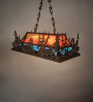 Meyda 36" Long Moose Through the Trees Oblong Pendant 247796