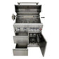 FORNO Bulnes Outdoor Kitchen 30-Inch BBQ 60,000 BTU, with Sear, Rotisserie Infrared Burners, 1.8 Cu.Ft. Beverage Center, & Black/White Countertops