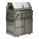 FORNO Bulnes Outdoor Kitchen 30-Inch BBQ 60,000 BTU, with Sear, Rotisserie Infrared Burners, 1.8 Cu.Ft. Beverage Center, & Black/White Countertops