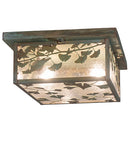 Meyda 14" Square Hyde Park Ginkgo Flushmount '251383