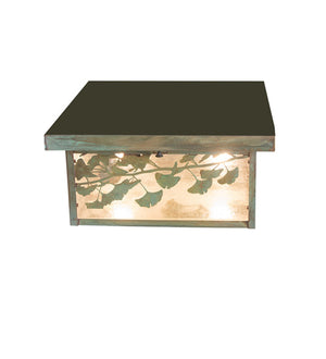 Meyda 14" Square Hyde Park Ginkgo Flushmount '251383