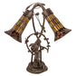 Meyda 17" High Stained Glass Pond Lily 2 Light Trellis Girl Accent Lamp - 251672