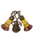 Meyda 17" High Stained Glass Pond Lily 2 Light Trellis Girl Accent Lamp - 251672