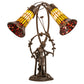 Meyda 17" High Stained Glass Pond Lily 2 Light Trellis Girl Accent Lamp - 251672