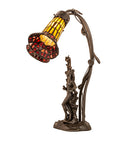 Meyda 17" High Stained Glass Pond Lily 2 Light Trellis Girl Accent Lamp - 251672